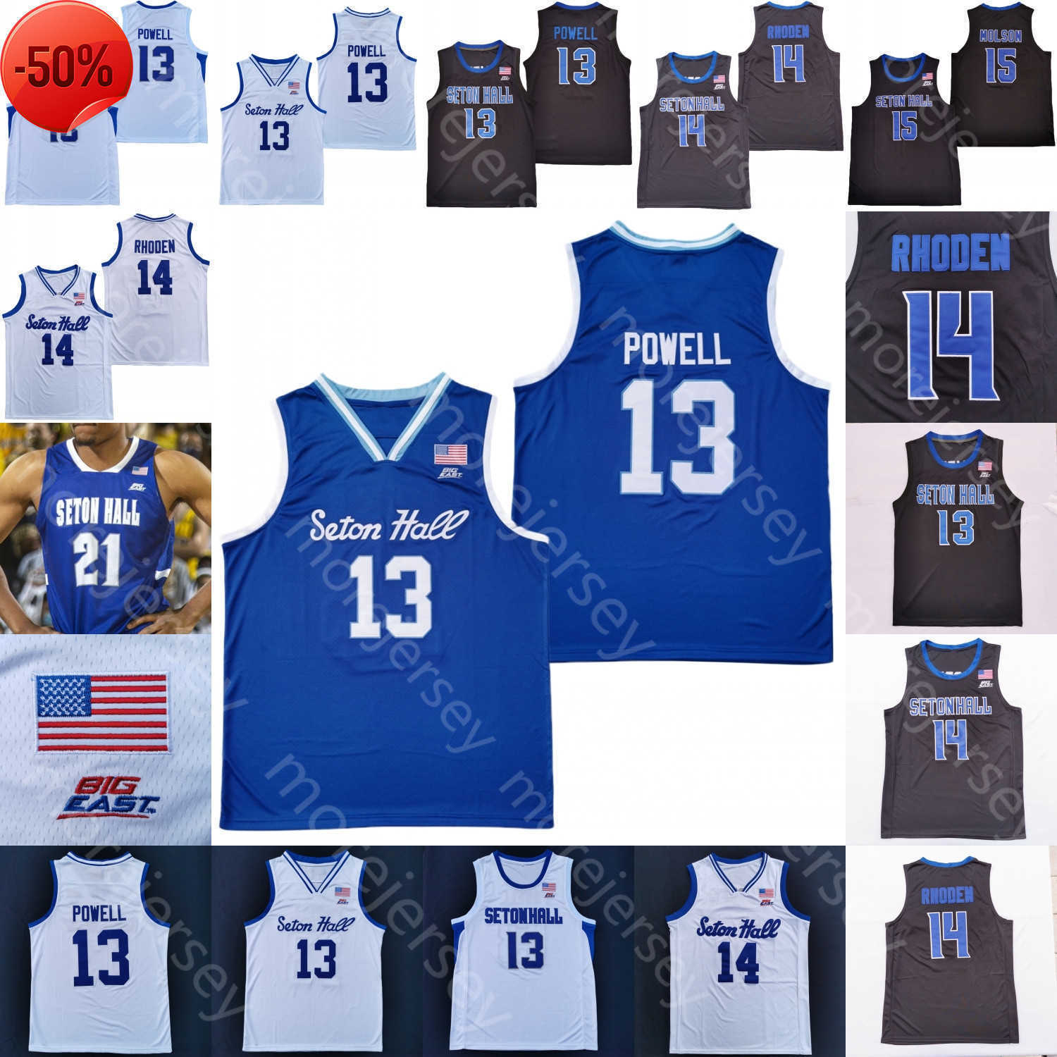 Seton Hall Basketball Jersey NCAA College Myles Powell Jared Rhoden Tray Jackson Bryce Aiken Myles Cale Tyrese Samuel Harris Long McKnight, Black i
Seton Hall Basketball Jersey NCAA College Myles Powell Jared Rhoden Tray Jackson Bryce Aiken Myles Cale Tyrese Samuel Harris Long McKnight, Black i