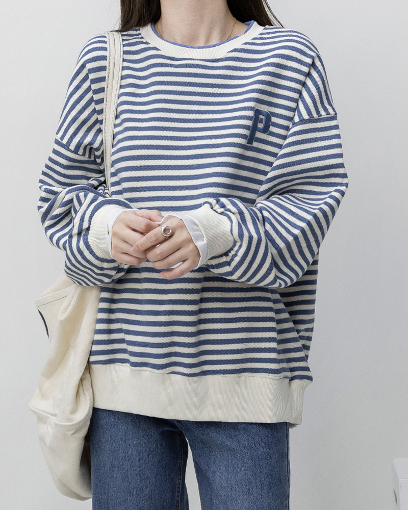 Women's Hoodies Sweatshirts Women Harajuku embroidery stripe cotton Hoodie Clothes Autumn long sleeve oversized Korean thin Sweatshirt pullovers 