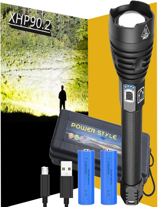 40000LM 902 most powerful led flashlight torch usb rechargeable tactical flashlights 18650 or 26650 hand lamp 70 Y2007274127