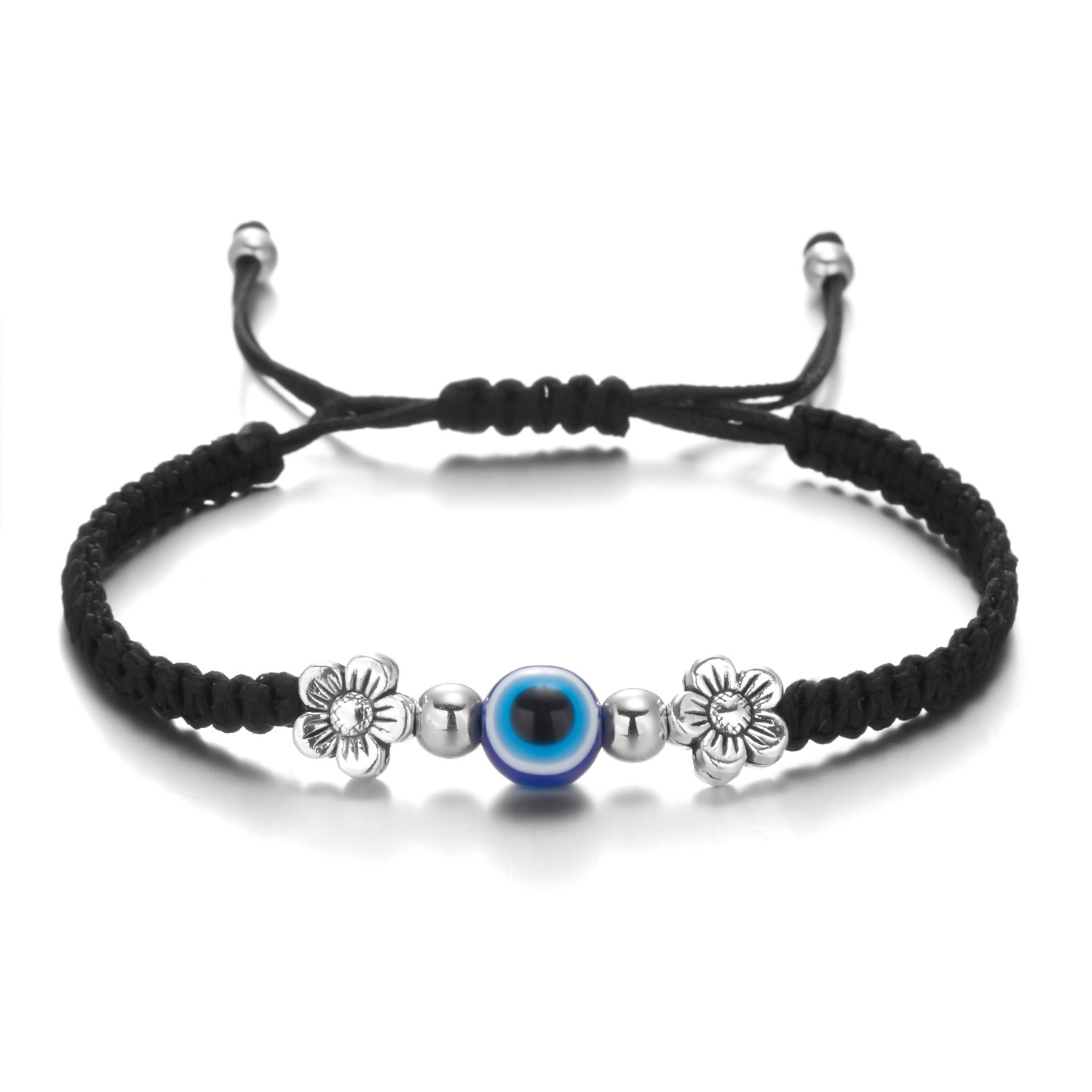Turtle Elephant Hamsa Hand Blue Evil Eye Glass Beads Pendant Lucky Red Braided Rope Chain Bracelet For Women Men With Good Luck