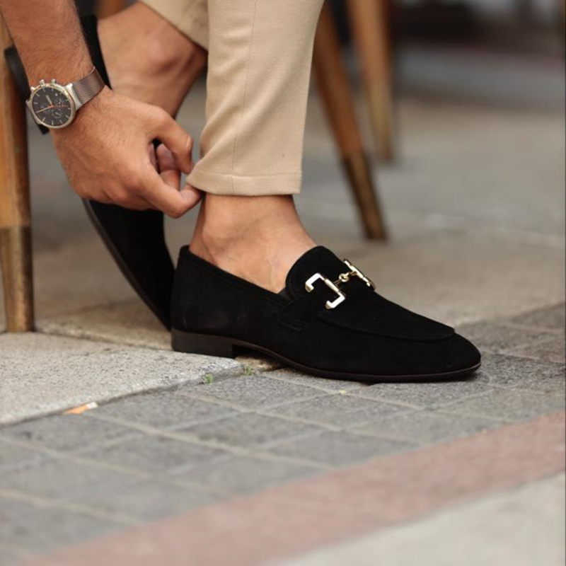 Dress Shoes Men's Beige Suede Casual Loafers Black Breathable Slip-On Flock Men Zapatos De Hombre men shoes 221119