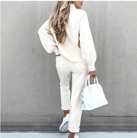 Women's Hoodies Sweatshirts Tracksuit Two Pieces Autumn Fashion Solid Casual Long Sleeve Pullover Outfits High Waist Bandage Pants Oversized 2211