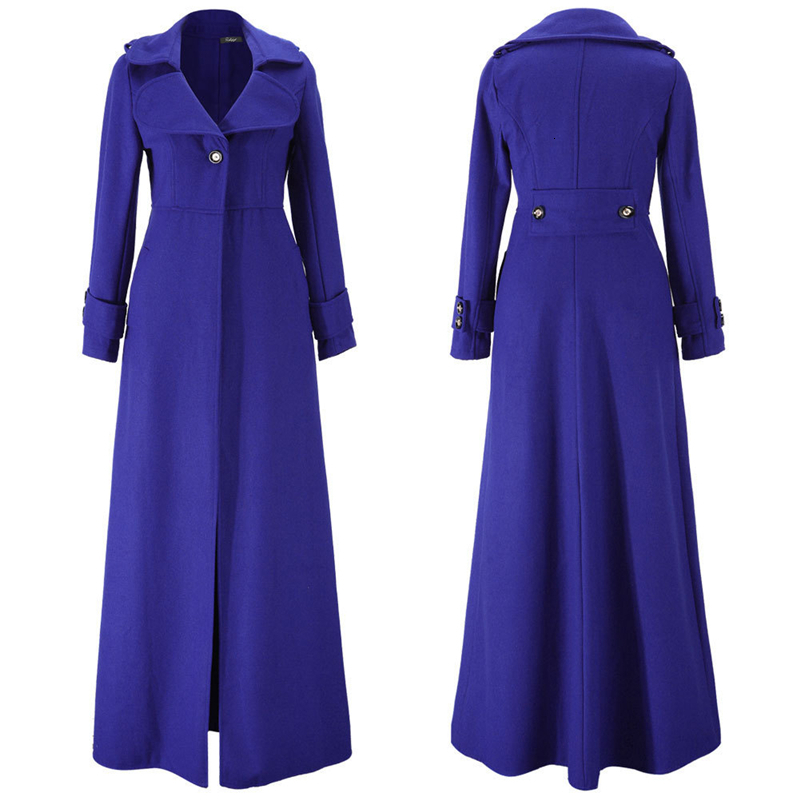 Women's Wool Blends European and American Clothing Autumn Winter Style Woolen Coat High Collar 221121
