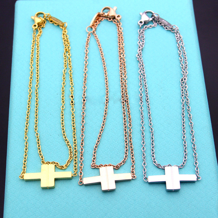 Womens cross Bracelets hand Chain Designer Jewelry Chain double-deck Bracelet Full Brand as Wedding Christmas Gift
Womens cross Bracelets hand Chain Designer Jewelry Chain double-deck Bracelet Full Brand as Wedding Christmas Gift