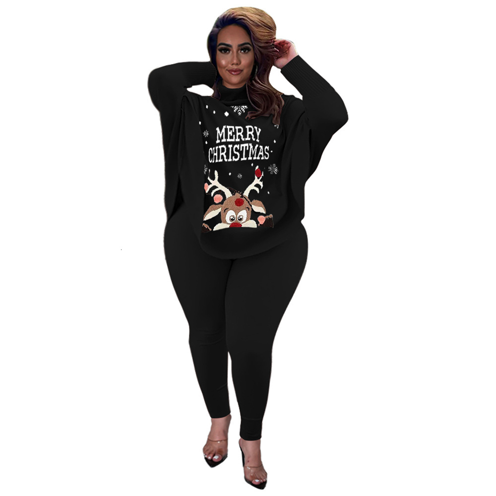 Women's Plus Size Tracksuits Christmas Plus Size Sets Women Clothing Two Piece Outfits for Women Pants and Top Sweatpants Leggings Wholesale Drop