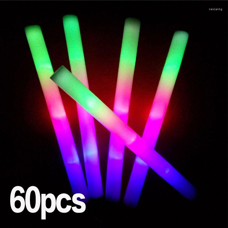 Party Decoration 36/60pcs Colorful Glow Sticks Light-Up LED Foam Sponge Glowsticks Rave Wands Flashing Light Stick Supplies