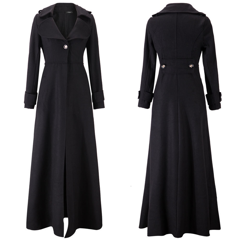 Women's Wool Blends European and American Clothing Autumn Winter Style Woolen Coat High Collar 221121