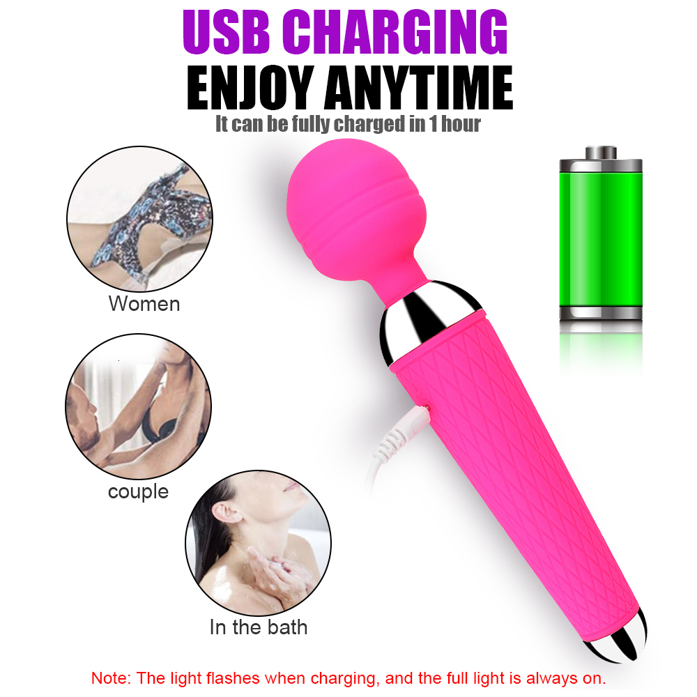 DildosDongs Powerful Clitoris Vibrators USB Recharge Magic Wand AV Vibrator Massager Sexual Wellness Erotic Sex Toys for Women Adult Product 221121