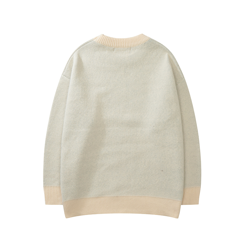 Men's Sweaters Capital Letter Print Solid Color Retro and Women's Autumn Winter Harajuku Crew Neck Oversized Baggy Knitted Top 221121