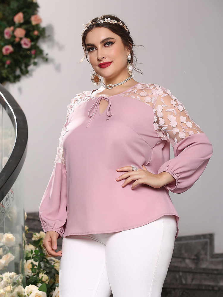 Women's Plus Size TShirt TOLEEN Clearance Price Outfits Women Large Plus Size Tops Spring Oversized TShirt Pink Long Sleeve Elegant Clothing 2211