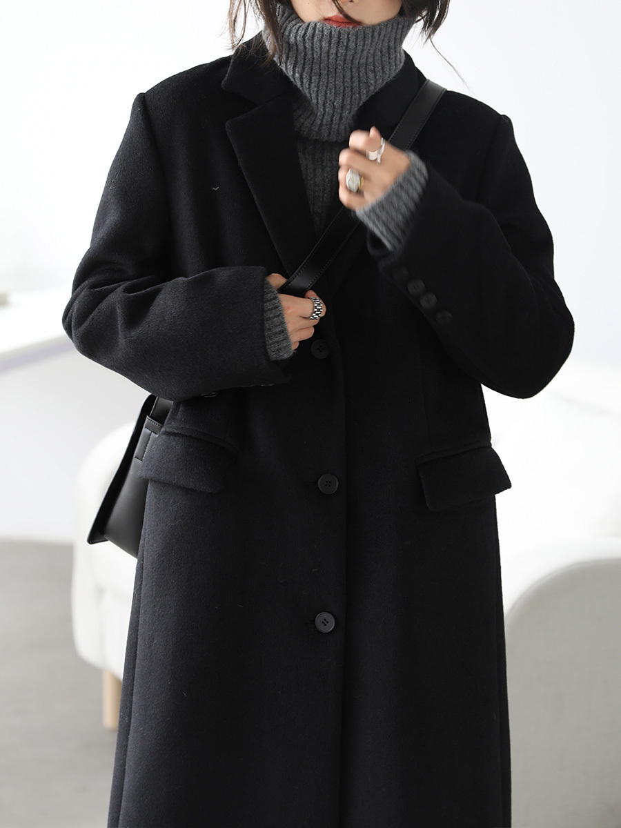 Women's Wool Blends CHIC VEN Winter Korean Women Long Coat Thickening Casual Warm Single Breasted Overcoat en Coats Office Lady Tops 221121