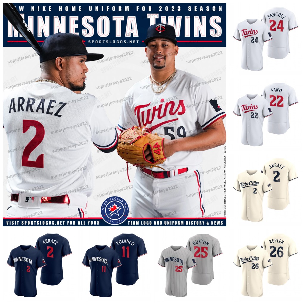 Minnesota 2 Luis Arraez 2023 Jersey 25 Byron Buxton twin 11 Jorge Polanco 41 Joe Ryan 59 Jhoan Duran 24 Gary Sanchez 26 Max Kepler 4 Carlos Correa 22 Miguel Sano, 2023 cream flex base
Minnesota 2 Luis Arraez 2023 Jersey 25 Byron Buxton twin 11 Jorge Polanco 41 Joe Ryan 59 Jhoan Duran 24 Gary Sanchez 26 Max Kepler 4 Carlos Correa 22 Miguel Sano, 2023 cream flex base