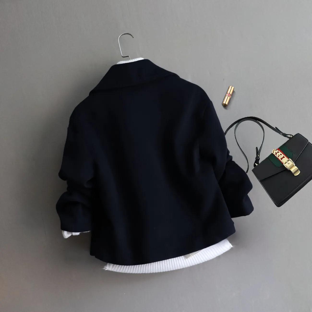 Women's Wool Blends Woolen Coat Loose Short Tops Temperament Was Thin Autumn Warm Parkas Jacket 744 221121