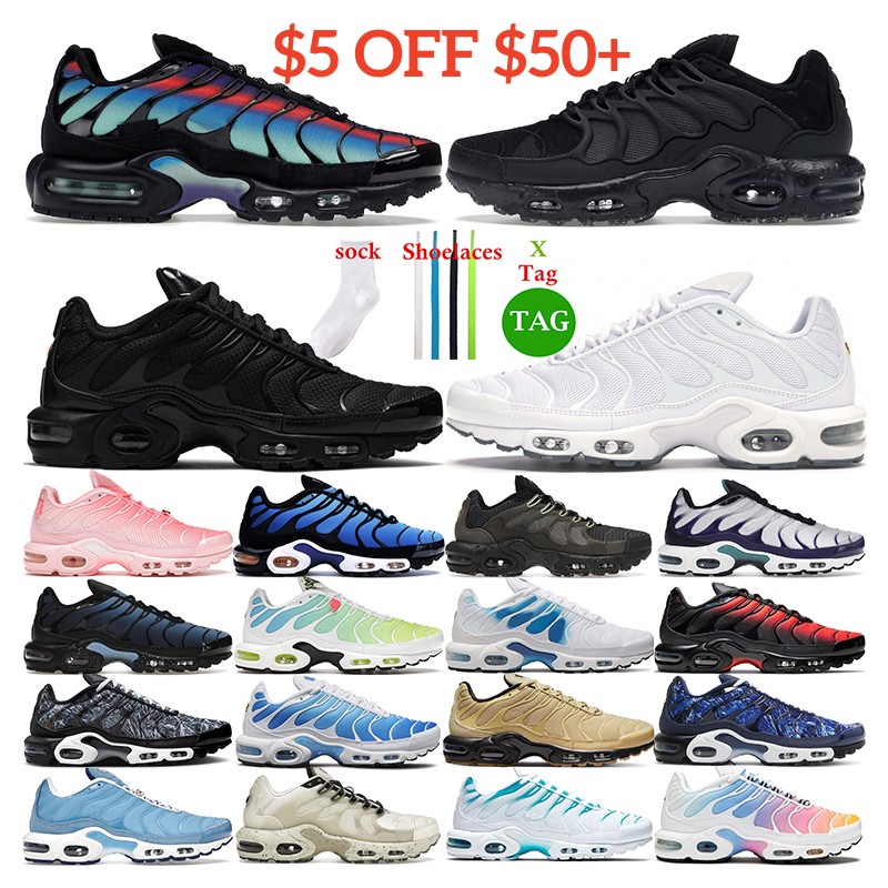 

tn plus mens trainers tns running shoes white Black Anthracite Blue Red Dusk Atlanta University Gold Bullet women Breathable sneakers sports tennis 36-46 Big Size, 49