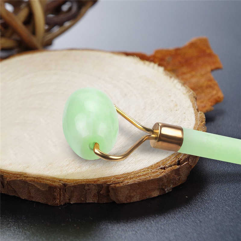 Jade Roller Massager For Face Natural Real Jade Roller Facial Massager Therapy Face Eye Neck Beauty Tool Double Sided Healing Slimming Roll Rodillo De
