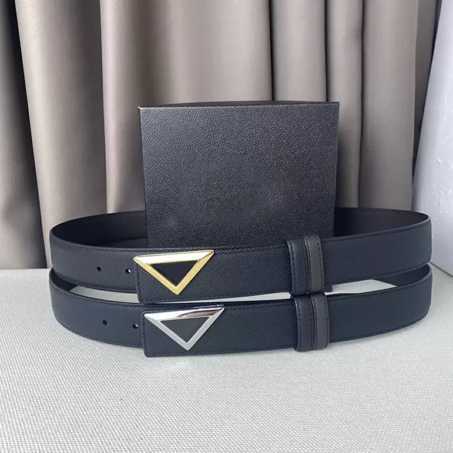 Fashion Designer Belts Gold and Silver Buckles Real Cowhide Light Business for Man Woman Belt Width 3.5cm Buckle 4 Color with BOX