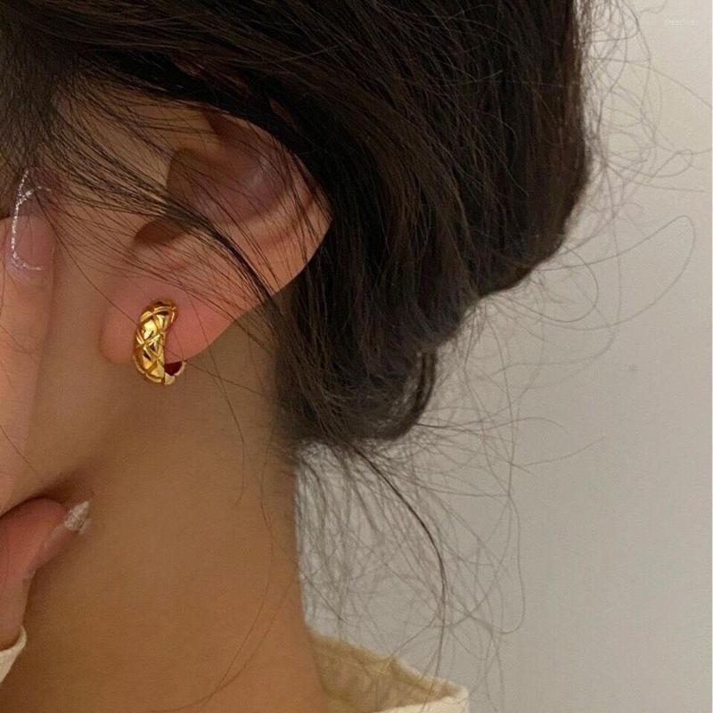 Hoop Earrings Chunky For Women 18K Gold Plated Thick Earring Small Huggie Hoops