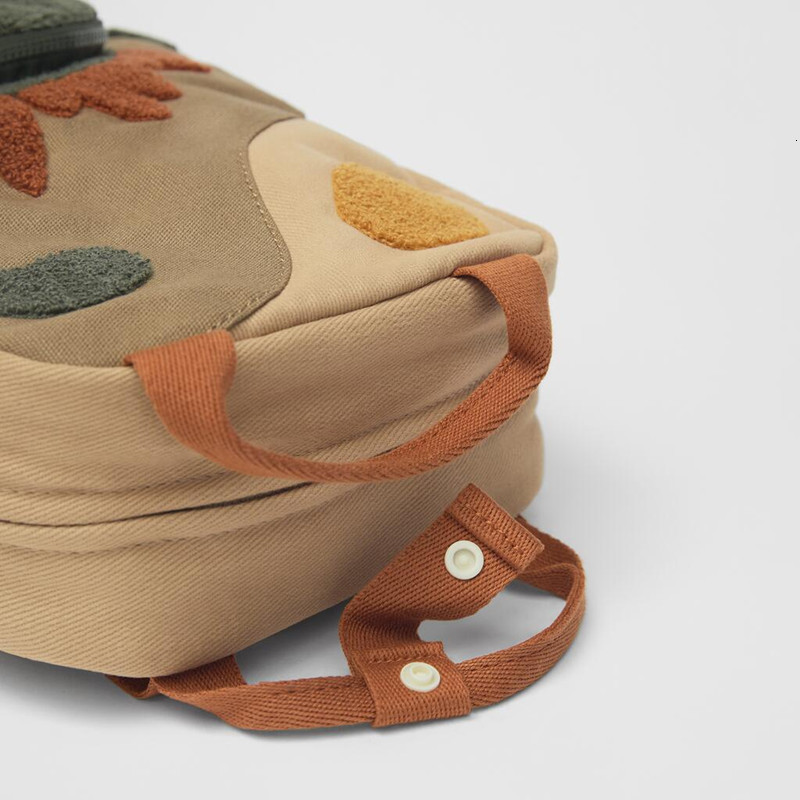 Backpacks Embroidery Sun Long Neck Small Dinosaur Hook Hair Embroidered Cartoon Canvas Kindergarten Children 221122