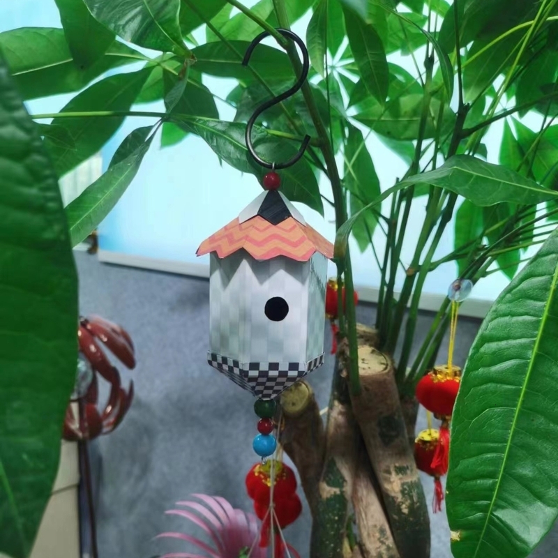 Other Pet Supplies Bird Feeder with Roof Hanging Birdhouse Delicate Garden Decorations Metal Bird House Nest for Small Finch Wild Birds 221122