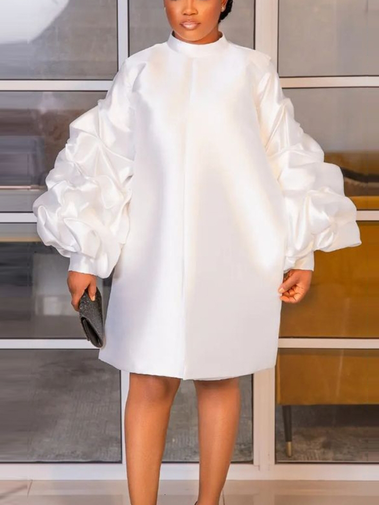 Party Dresses Women White Shift Dress Satin High Neck Puffy Sleeves Knee Length Casual Trendy Oversized Office Club Birthday Clothes 221122
Party Dresses Women White Shift Dress Satin High Neck Puffy Sleeves Knee Length Casual Trendy Oversized Office Club Birthday Clothes 221122