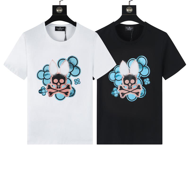 

Psycho Bunny Mens T Shirt Designer For Men Women Shirts Fashion tshirt With Letters Summer Short Sleeve Man Tee Woman Clothing Asian Size M-XXXL #02, Customize