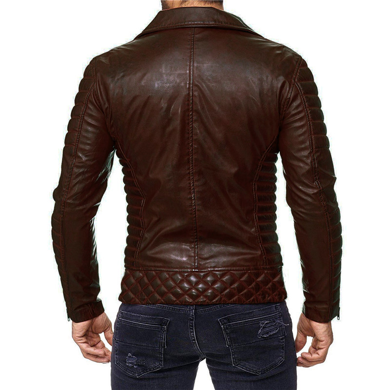 Men's Leather Faux Mens Cool Motorcycle Jackets Slim Zipper Coats Plus Size 221122