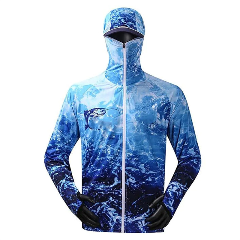 Performance Fishing Shirt Men UPF 50 UV Sun Protection Quick Dry Mesh Cooling Long Sleeve Fishing Clothes 220815