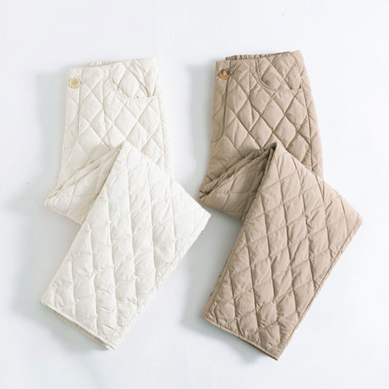 Women's Pants Capris Fashion Elastic High Waist Straight Winter Pantalones Ankle Length Cotton Thick Bottoms Casual Loose Khaki Warm Women 221122