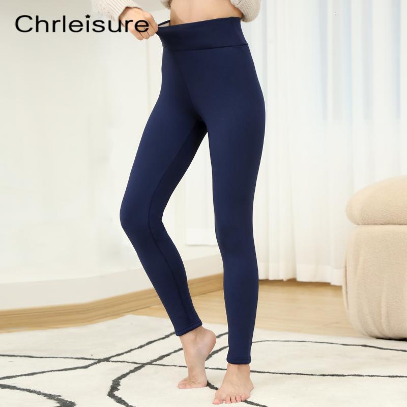 Womens Pants Capris CHRLEISURE Winter High Waist Fleece Thick Warm Velvet Trousers Elastic Casual Cold Resistant Lamb Wool 221122