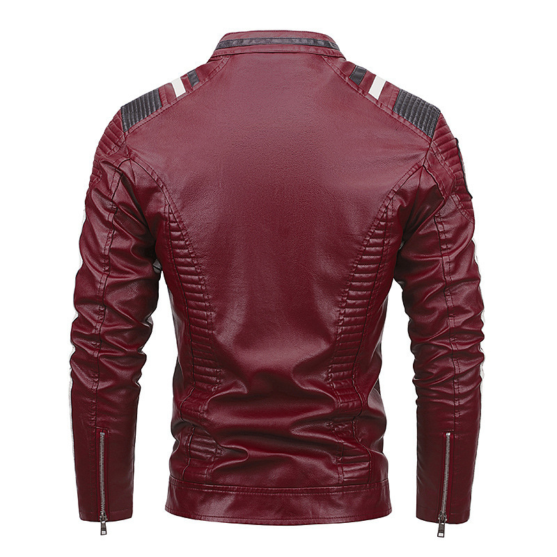 Men's Leather Faux European and American men's fashion trend jacket motorcycle clothes plush leather 221122