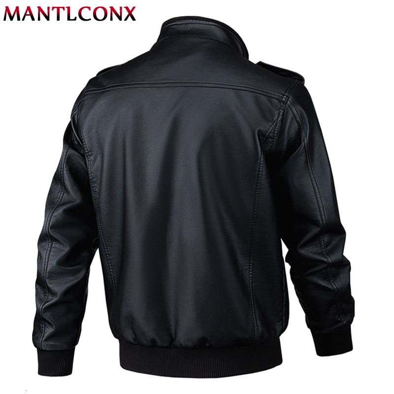Men's Leather Faux MANTLCONX Autumn Spring Motorcycle Jacket Men Windbreaker Fashion PU Jackets Male Outwear Warm 5XL 6XL 221122