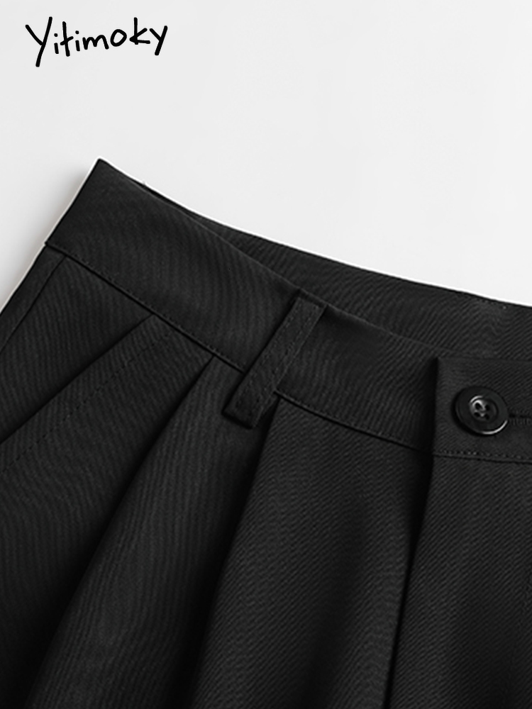 Women's Pants Capris Yitimoky Spring Casual Suit Elegant Office Ladies Work Wide Leg Straight Bottoms Sweatpants Baggy Korean 221122