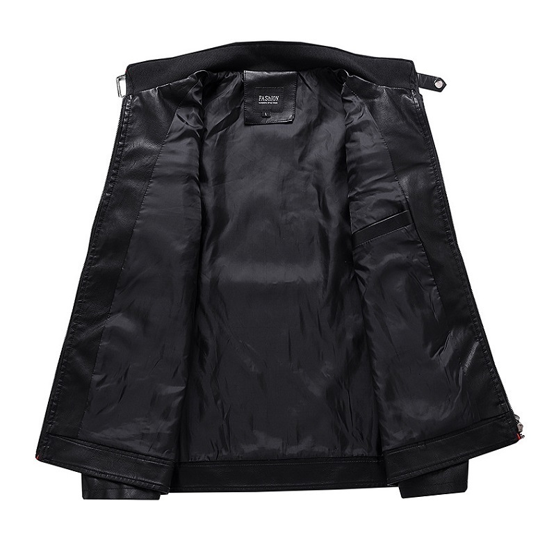 Men's Leather Faux Autumn and Winter Leisure Motorcycle Stitching Pu Jacket Fashion Stand-up Collar Retro Warm PU 221122