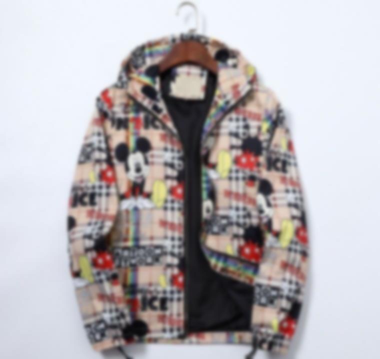 spring autumn jackets for men Cartoon print hooded zip up jacket coat night club Mens Clothing