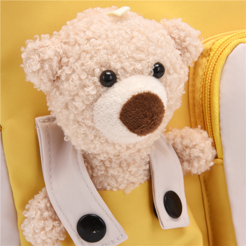 Backpacks Cartoon Bear Canvas School Bags For Gilr Cute Kids Kindergarten School Children Girls Boy Book Back Pack 221122