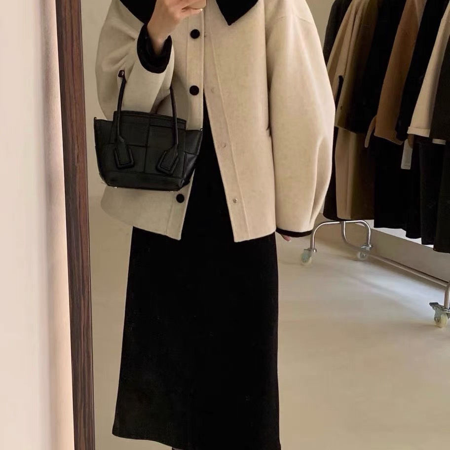 Women's Wool Blends Fashion Autumn Lapel Single Breasted Solid Coat Women Short Loose Casual Streetwear Manteau Femme 221121
