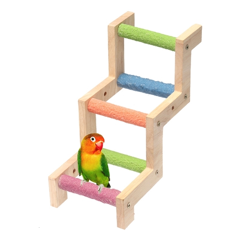 Other Pet Supplies Hamster Chew Toy for Teeth Natural Wood Ladder Climbing Bridge Bird Toys 221122q