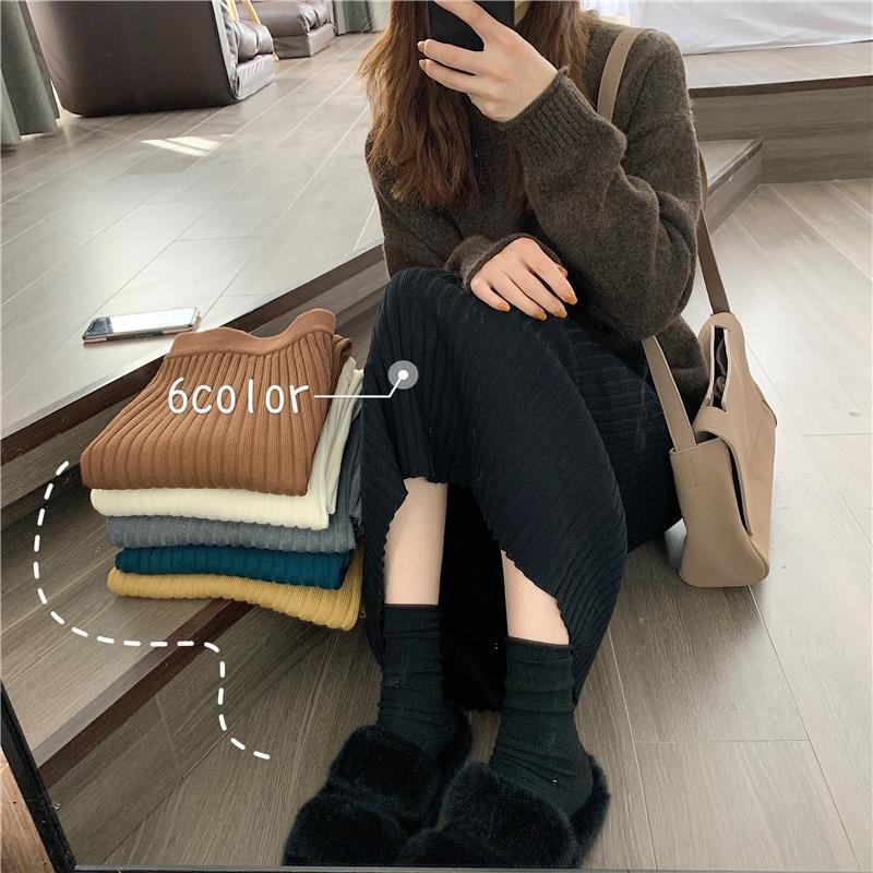 Skirts Empire Long Thick Women Warm Cozy Elegant Trendy Leisure Allmatch Harajuku Korean Ins Soft Elastic Waist Aline Knitting 221122