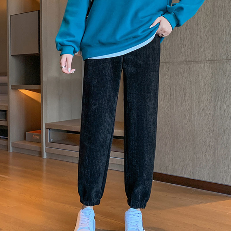 Women's Pants Capris Women Warm Winter Plush Thick Cashmere Corduroy Female Casual Korean Sweatpants Loose Harem Long Trousers Joggers 23331 2211