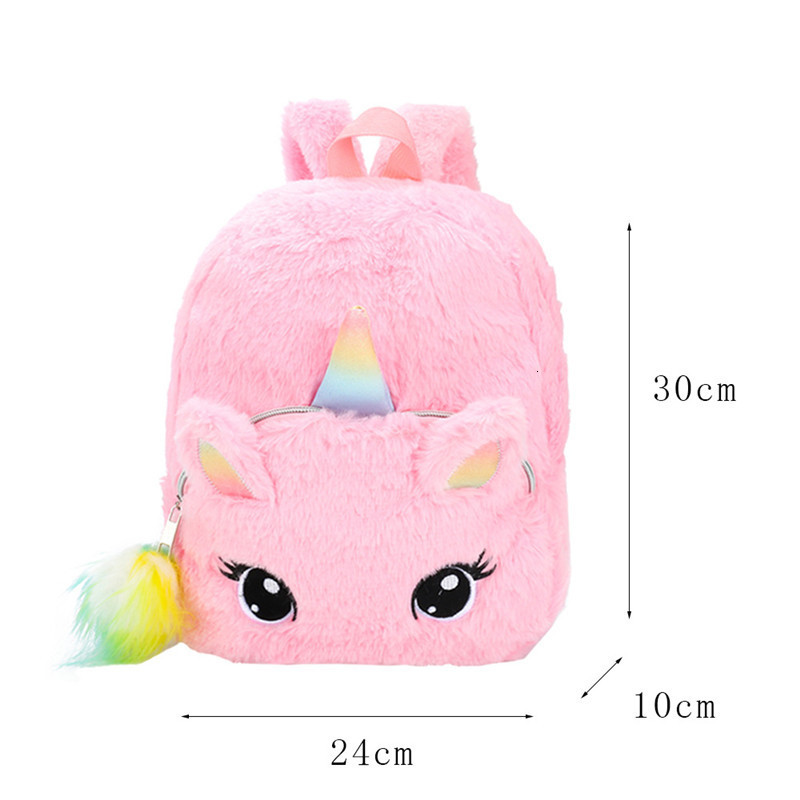 Backpacks Cartoon Unicorn Children School Bag Cute Girl Soft Plush Backpack Student Kindergarten Mini SchoolBag For Girls 221122