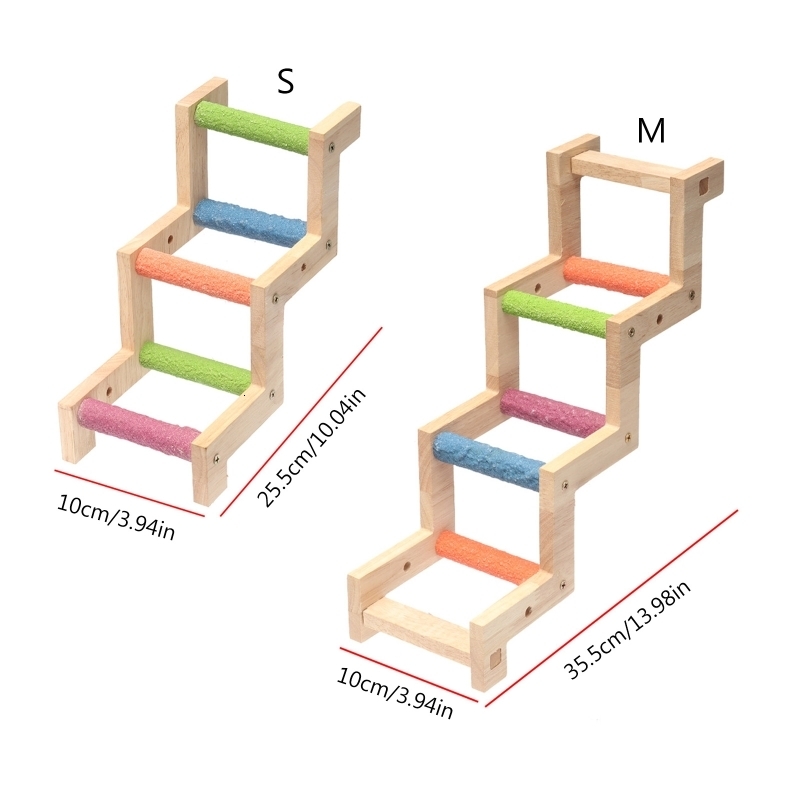 Other Pet Supplies Hamster Chew Toy for Teeth Natural Wood Ladder Climbing Bridge Bird Toys 221122q