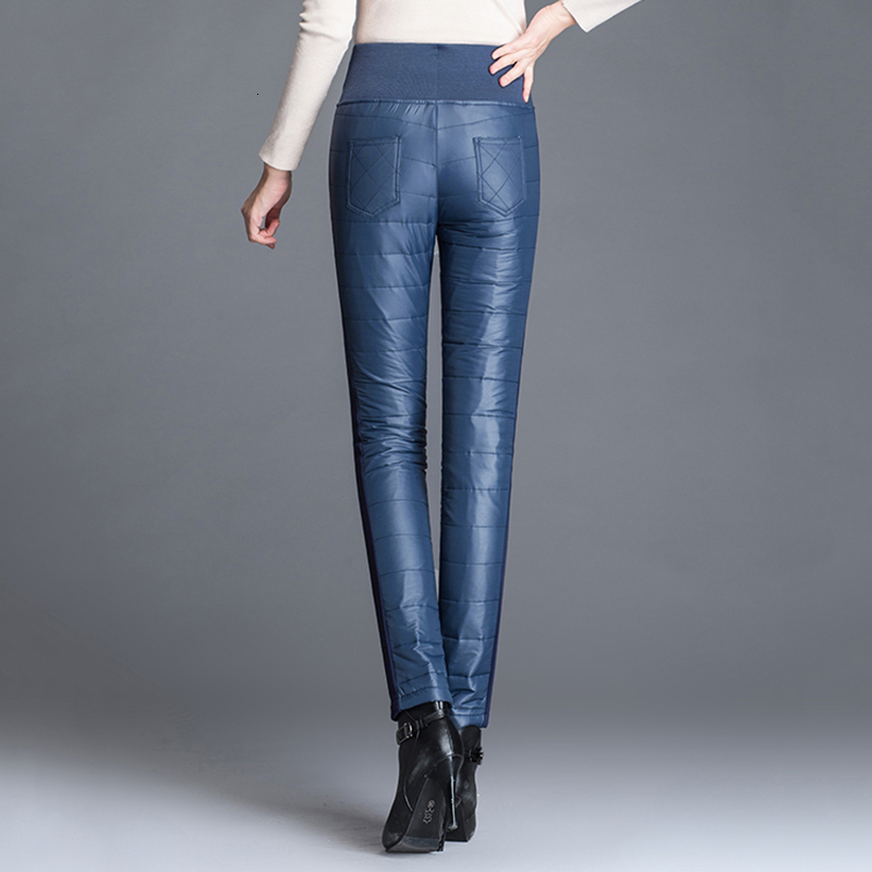 Women's Pants Capris Winter Ultra-light Down Cotton Warm Pencil Women Oversized S-6xl High Waist Thick Slim Windproof Pantalones Chic Trousers 22