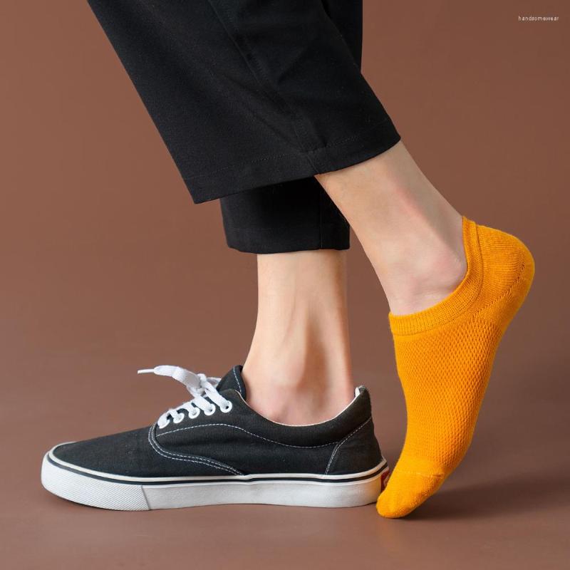 10 Pairs Men's No Show Socks - Breathable Mesh, Low Cut, Non-Slip, Cotton, Ankle Socks for Casual Wear (Size 6-11)