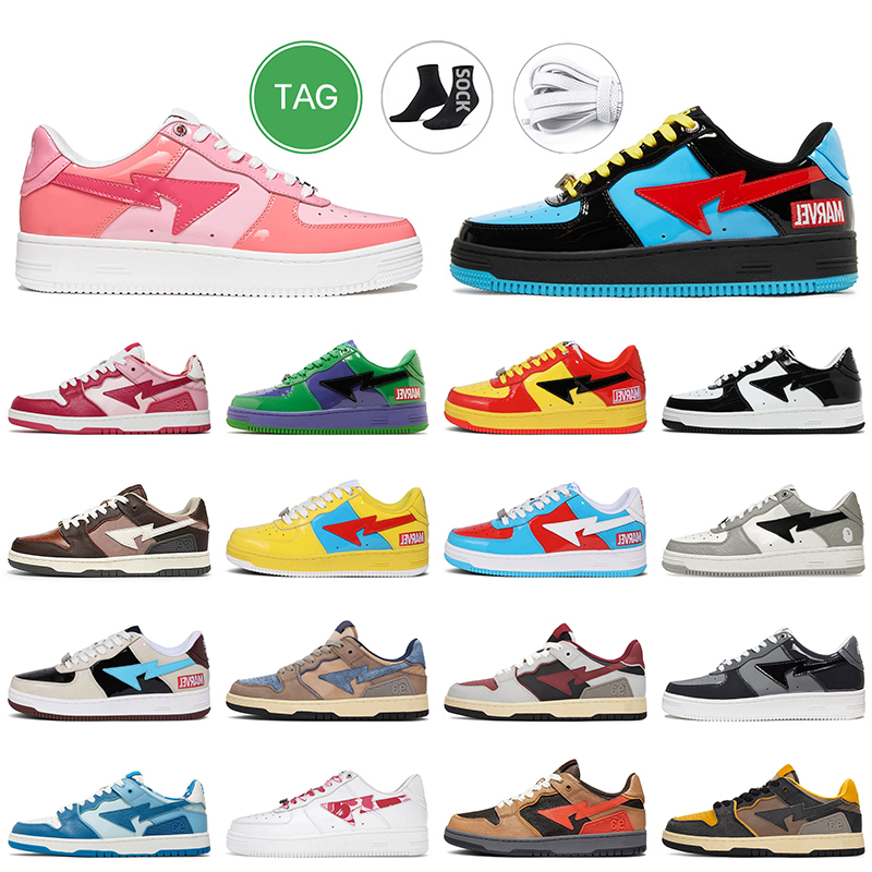 Designer Casual Bapesta Shoes Women Men Bapestas Baped Sta Sk8 Color Camo Combo Pink Black Green ABC Grey Orange With Socks Loafers Platform, B19
Designer Casual Bapesta Shoes Women Men Bapestas Baped Sta Sk8 Color Camo Combo Pink Black Green ABC Grey Orange With Socks Loafers Platform, B19