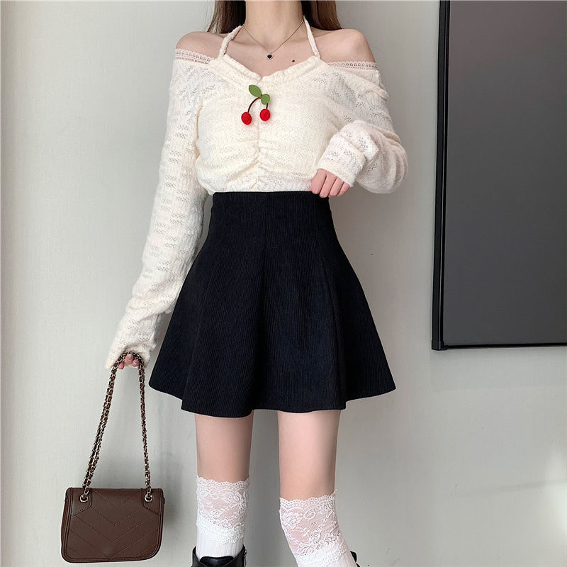 Skirts Women High Waist Elegant Allmatch Two Colors Solid Sweet Office Lady Mini Ins Fashion Cozy Sexy Streetwear College 221122