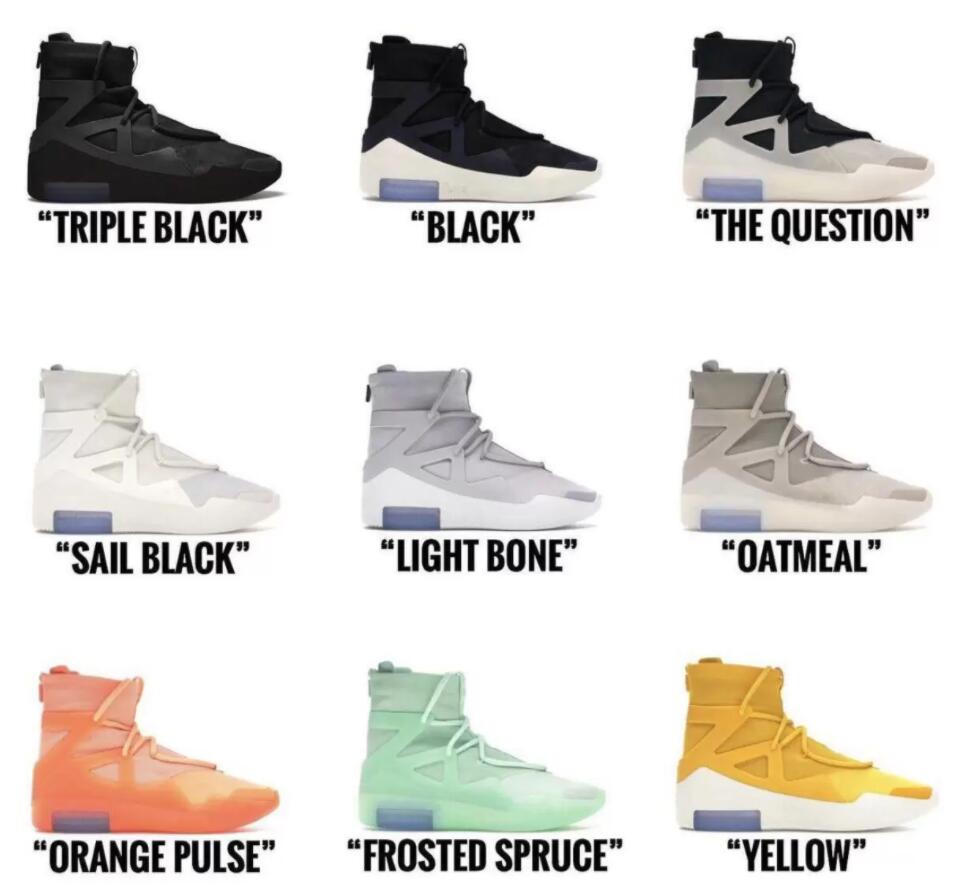 2023 Authentic Fear King Shoe 1 boots Of God Sneaker FOG Black White Yellow Light Bone Sail Orange Feosted Spruce Men Sports Sneakers With Original box
2023 Authentic Fear King Shoe 1 boots Of God Sneaker FOG Black White Yellow Light Bone Sail Orange Feosted Spruce Men Sports Sneakers With Original box