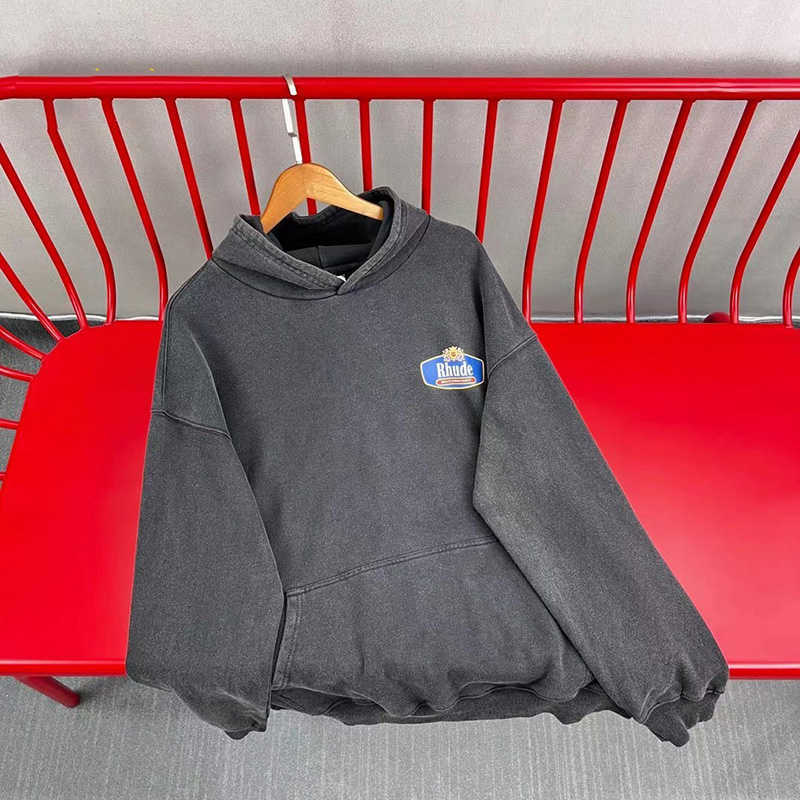 Hoodies 2022fw Hoodie Men Women 1 1 Top Version Washed Black Apricot Pullover Sweatshirts Y2211