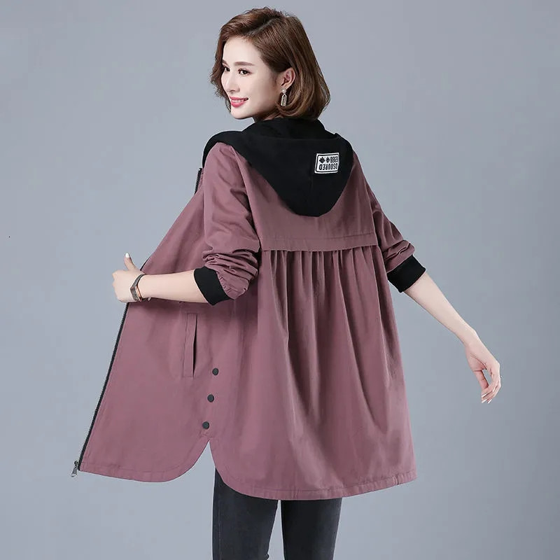 Women's Jackets Autumn Women Jacket Casual Basic Coat Pocket Zipper Long Sleeve Female Windbreaker Loose Hooded Outwear 221122