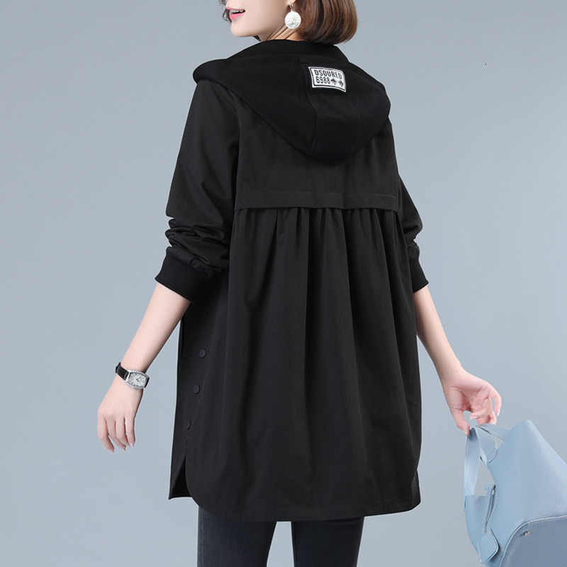 Women's Jackets Autumn Women Jacket Casual Basic Coat Pocket Zipper Long Sleeve Female Windbreaker Loose Hooded Outwear 221122