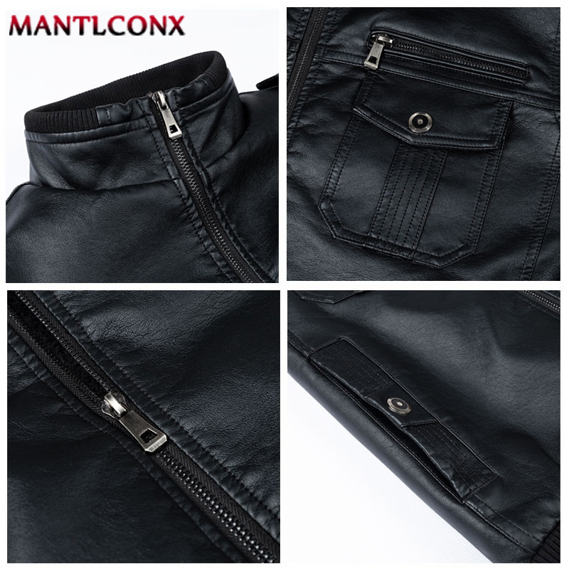 Men's Leather Faux MANTLCONX Autumn Spring Motorcycle Jacket Men Windbreaker Fashion PU Jackets Male Outwear Warm 5XL 6XL 221122